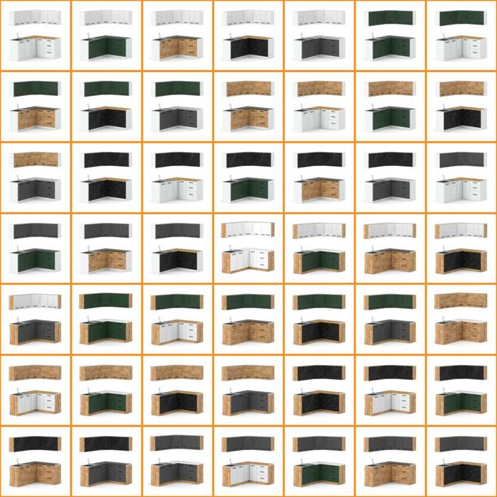 Meble Kuchenne Nowoczesne Narożne Modułowe 3.2m Z Blatem I Uchwytami