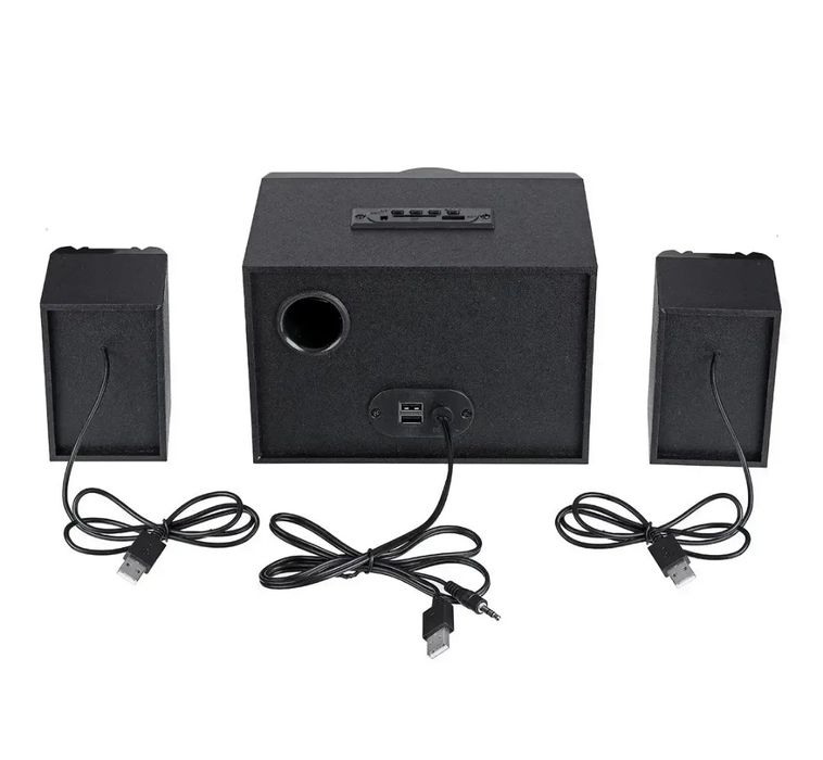 Колонки 2.1 / Блютуз/MP3/ USB/ SD Card /FM тюнер/ пульт ДУ/ 11 Ватт