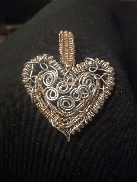 Pendente coração Steampunk em aço