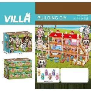 Будиночок Стіч,Лабубу зі світлом, 2 фігурки героїв,меблі,ігровий набір