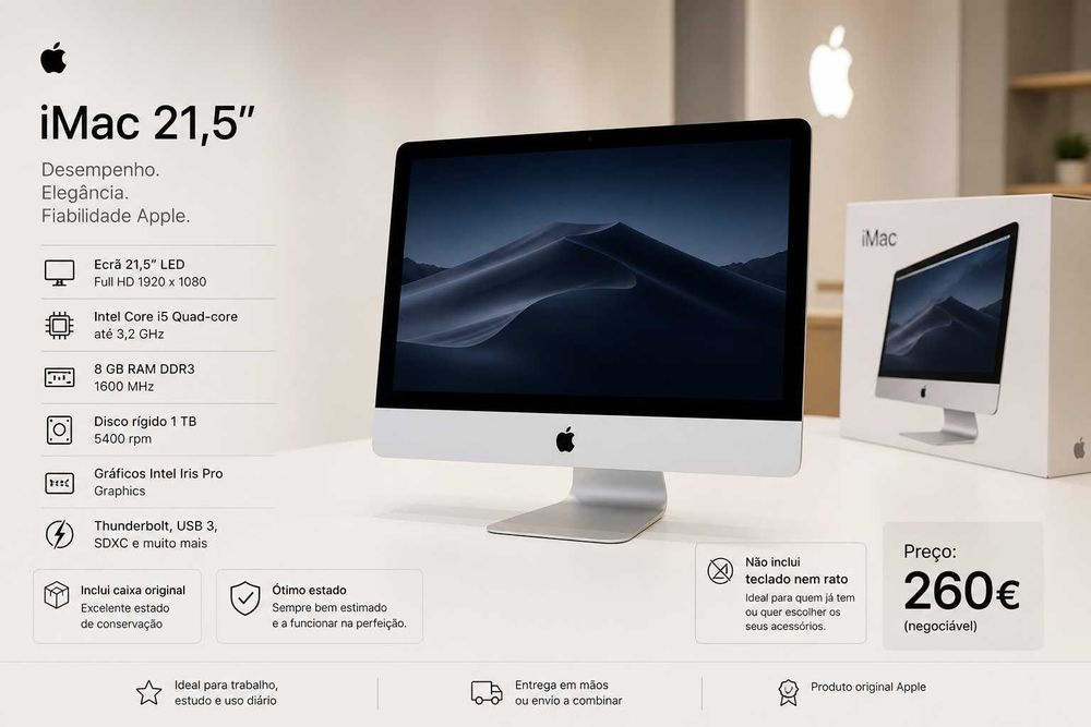 IMac 21.5 polegadas em excelente estado de conservação