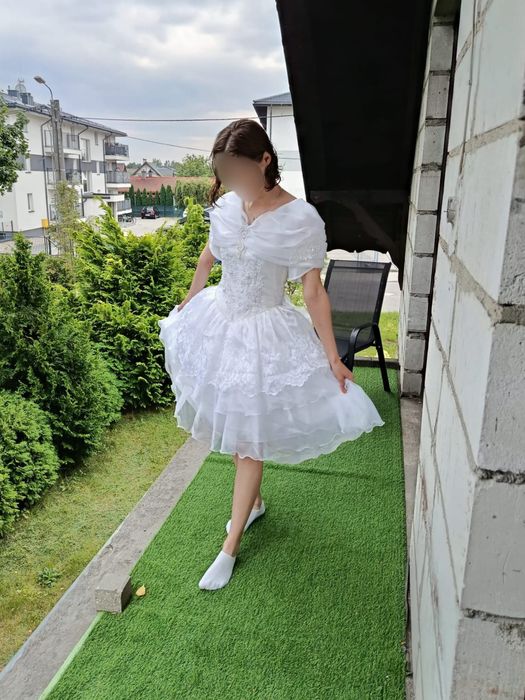 Suknia ślubna midi r. 38