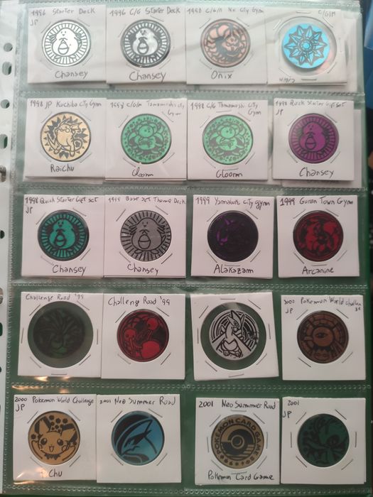Coleção Moedas Pokémon 1996 até 2001 Gen 1 2 e 3