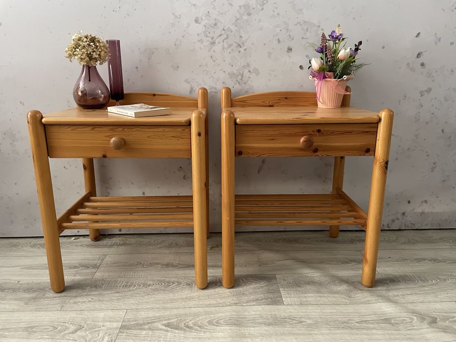Duże, sosnowe szafki/stoliki nocne-cena za komplet