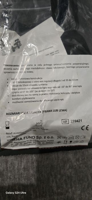 Orteza stawu łokciowego lewa