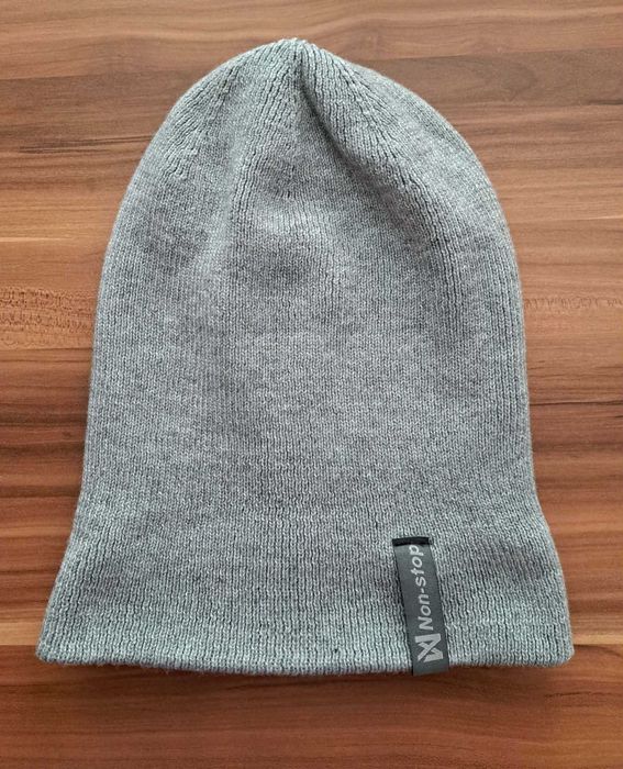 Czapka zimowa męska szara stan bdb wełna merino