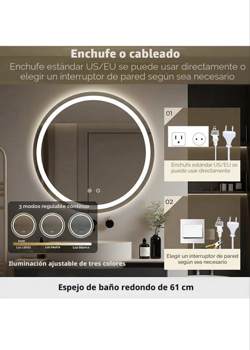 Espelho de WC com luz