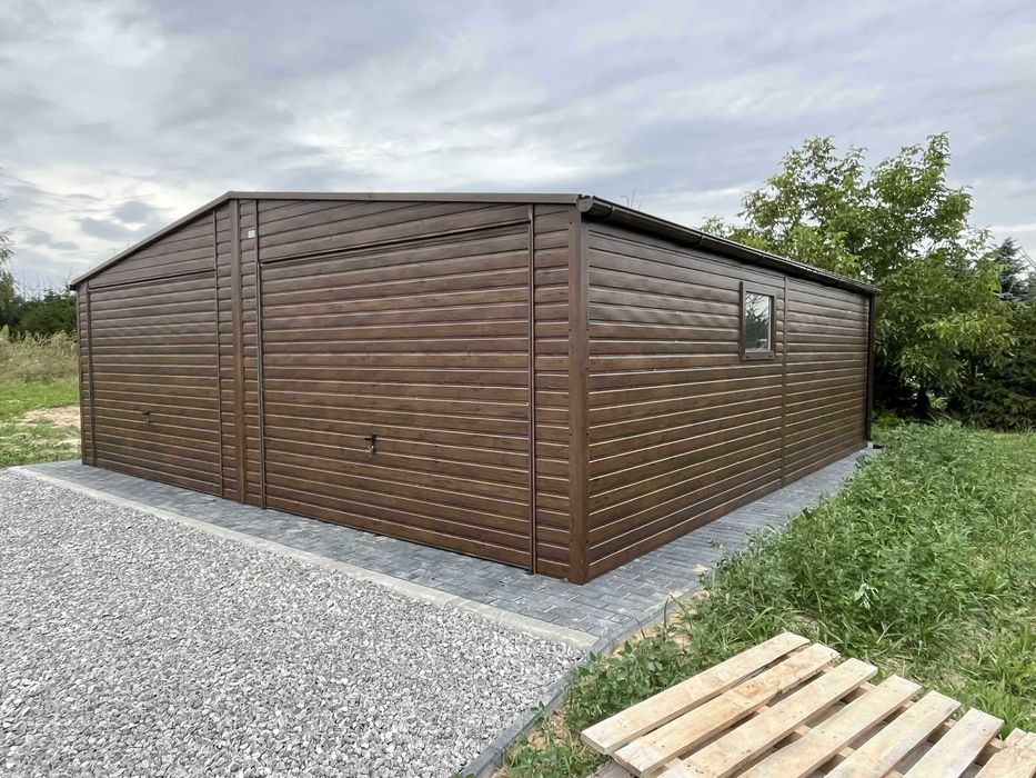 Garaż blaszany 8x6 Dach dwuspadowy