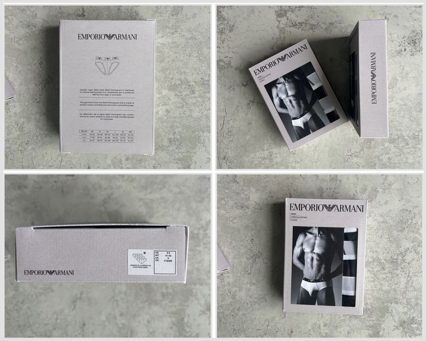 Чоловічі труси бріфи Emporio Armani М,L білизна сині еа7 набір фірмові армані сліпи   Набір еа7