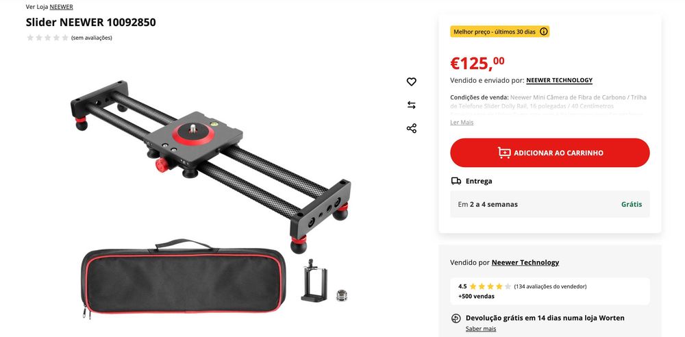 Slider Neewer em carbono 50cm + Bolsa Transporte