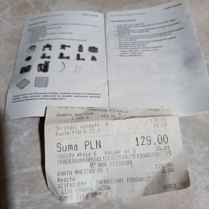 Kamera sportowa  Hyker Cam HD wodoodporna