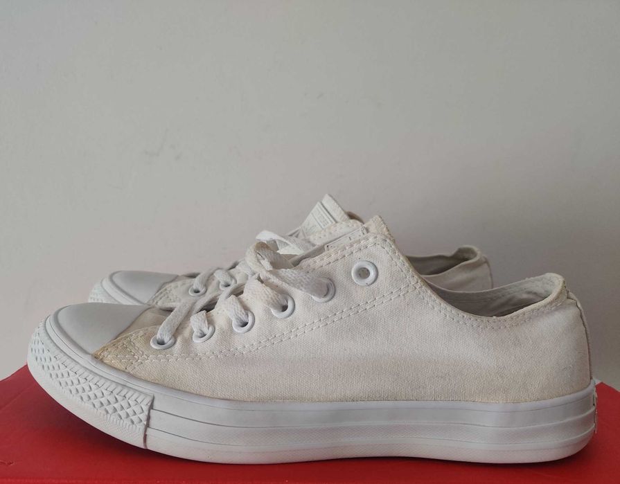 Buty Converse białe trampki all star 41,5 26,5cm na lato super stan oryginalne okazja krótkie