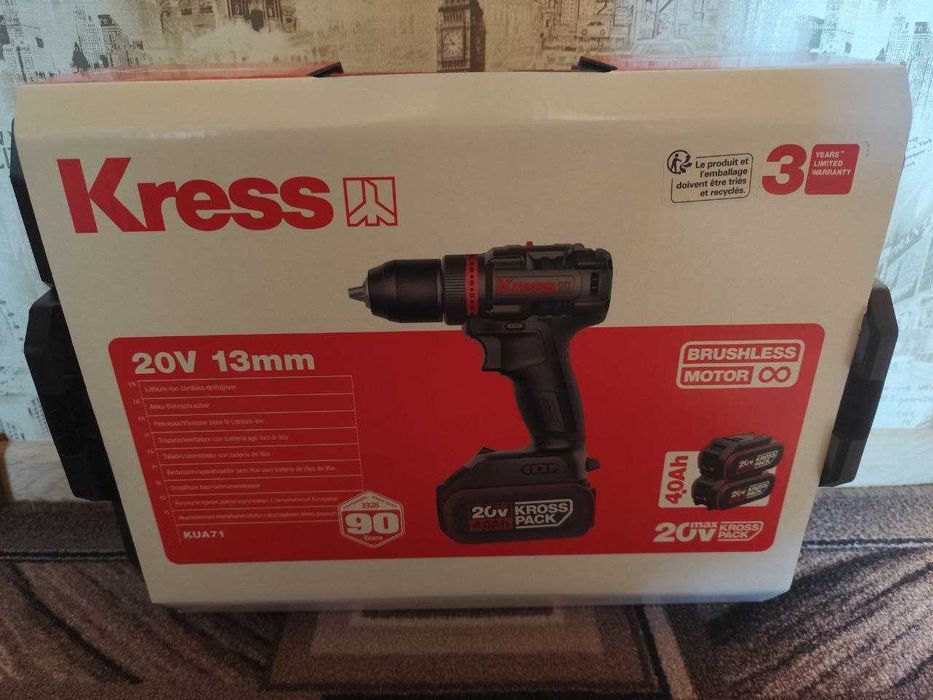 Акумуляторний безщітковий дриль-шуруповерт Kress KUA71
