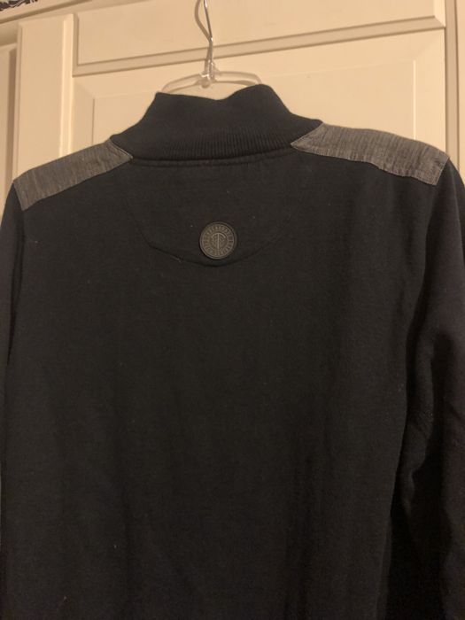 Bluza męska Threadbare M 100% bawełna , granat , pod szyją rozpinany