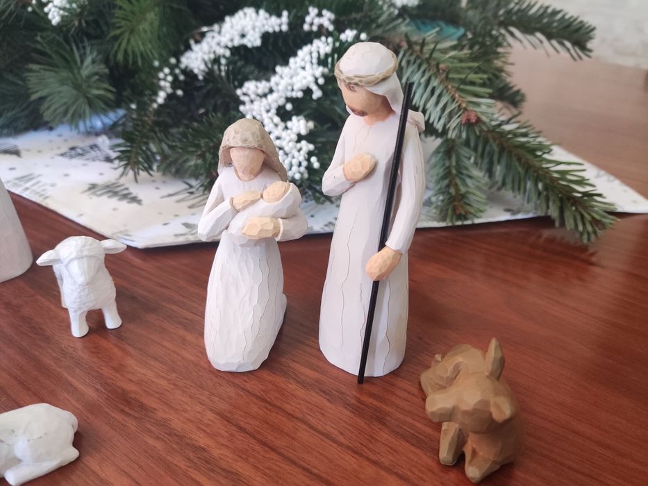 Presépio moderno em tons branco