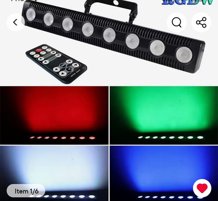 Lampy 8 LED RGBW stroboskop (2 sztuki)