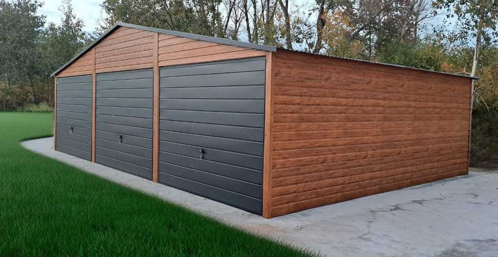 Zimowa Wyprzedaż! Garaż Premium 9x5 drewnopodobny, garaż blaszany