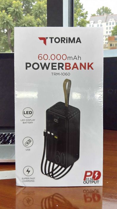 Павербанк Torima TRM 1060 60000 mAh новий швидка зарядка LED дисплей