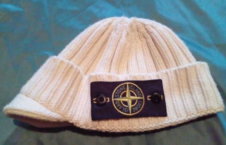 Зимняя шерстяная шапка с козырьком Stone Island-оригинал винтаж