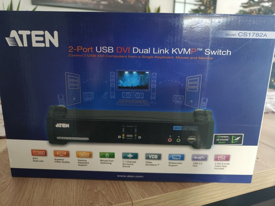 Przełącznik KVM CS1782A Aten 2-portowy przełącznik KVMP™ USB DVI Dual