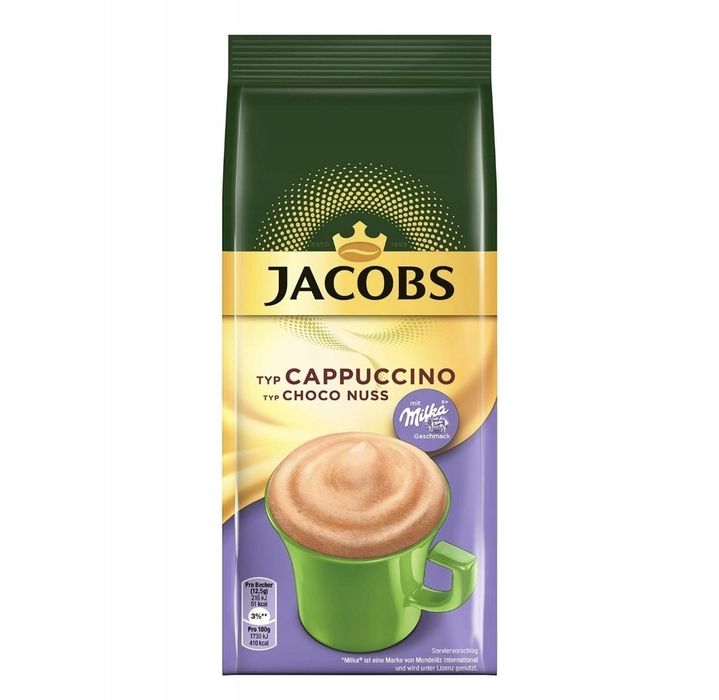 Cappuccino 500g JACOBS ORZECHOWA NUSS 500g Milka z Niemiec
