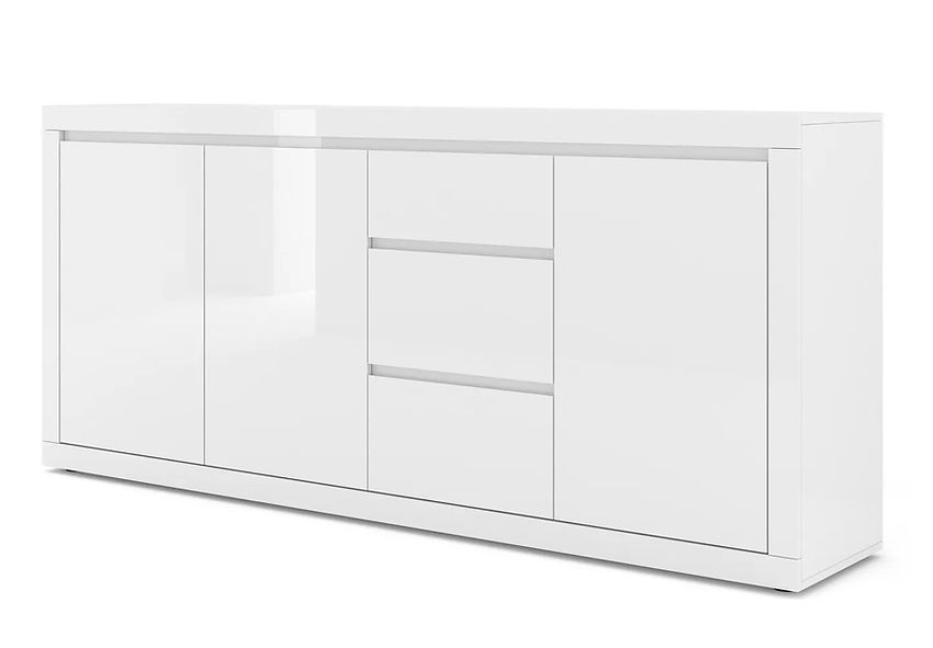 Duża komoda na ubrania w białym połysku 195cm