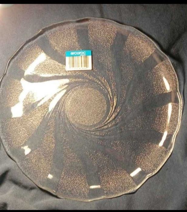 Jarra crystal d'arques  e prato para decoração cristal darque's