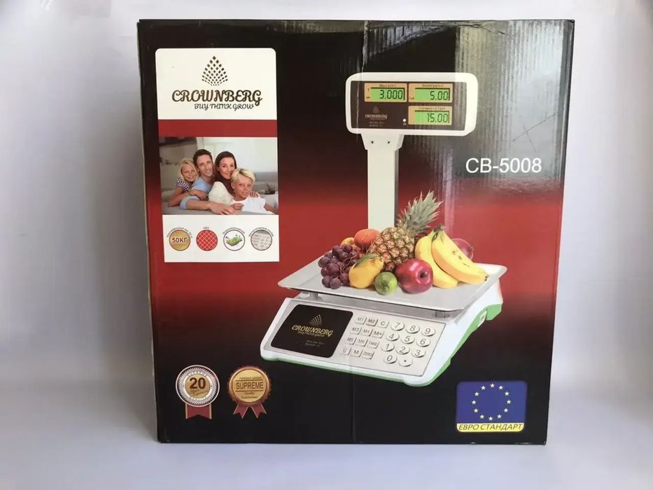 Ваги торговельні електронні 50 кг Crownberg СВ-5008 весы торговые