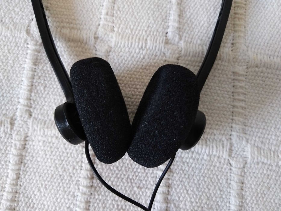 Auscultadores Headphones Retro 80's e 90's Esponjas Laranja e Negro