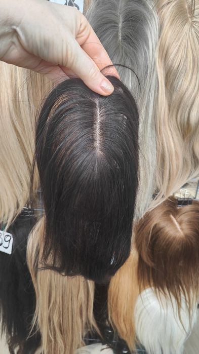 Макушка натуральна  накладка челка топпер  из натурального волоса