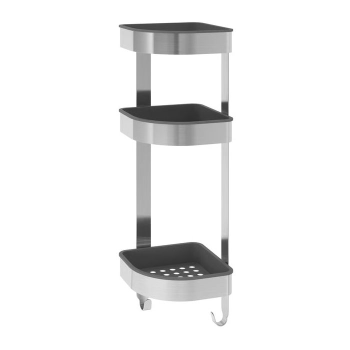 BROGRUND ikea lazienkowa Półka ścienna narożna, stal nierdz, 19x58 cm
