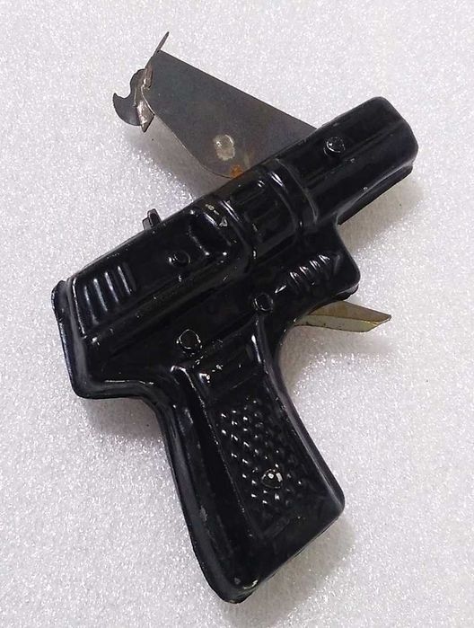 Antigo Brinquedo chapa Português ~ PISTOLA de FULMINANTES ~ Anos 60