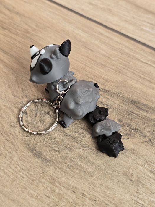 Breloczek Szopa Pracza 3D - Brelok Druk3d fidget Keychain