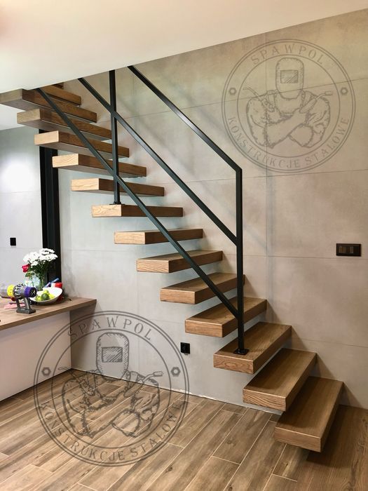 Schody stalowe loftowe na wymiar + balustrady | producent