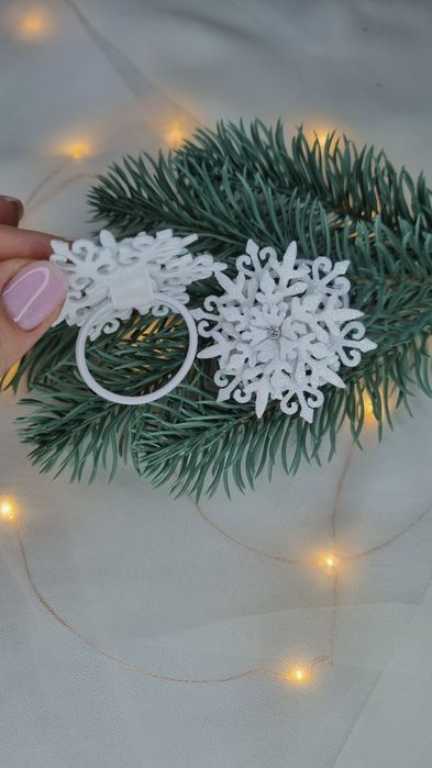 Обруч Сніжинка, заколки , резинки , пов'язка для образу Сніжинки