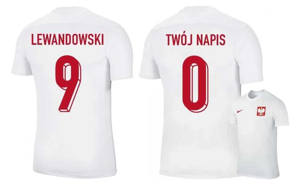 koszulka kibica NIKE POLSKI POLSKA LEWANDOWSKI 9 własny nadruk
