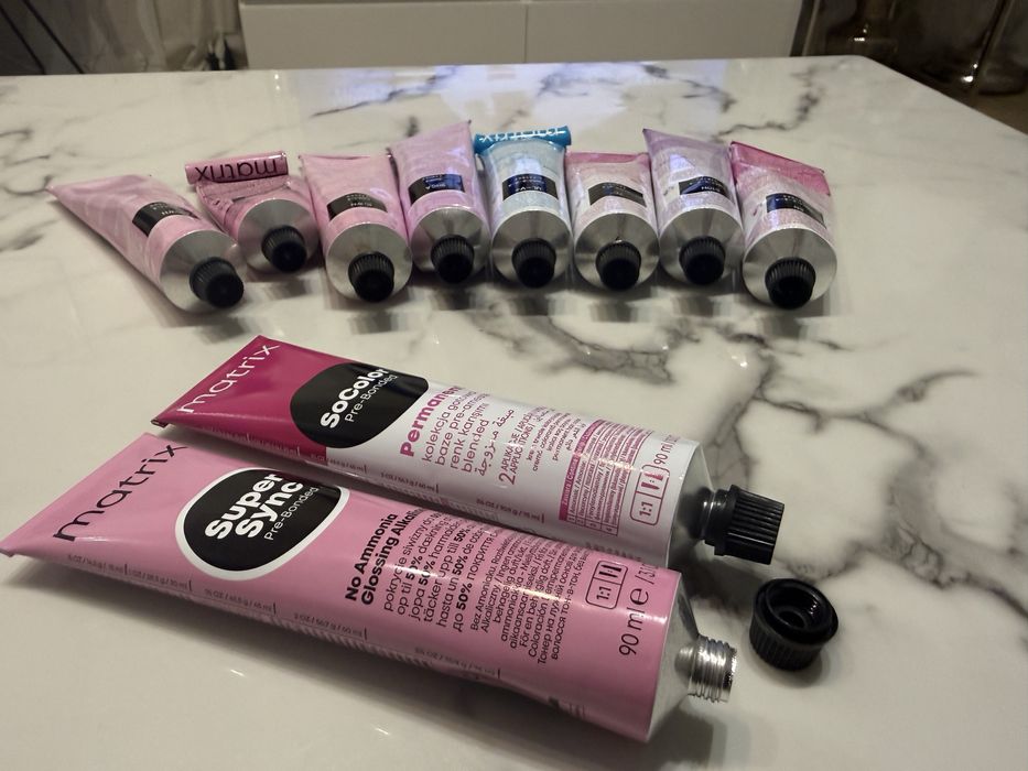 Tonery i farby do wlosow Matrix Sync,matrix So color,Kemon 12 sztuk