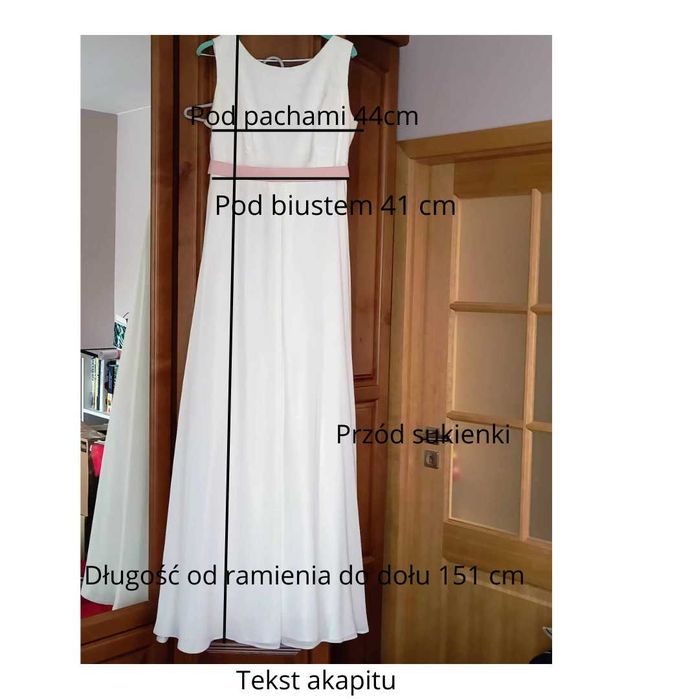 Suknia ślubna / ciążowa – elegancka, wygodna – stan bardzo dobry