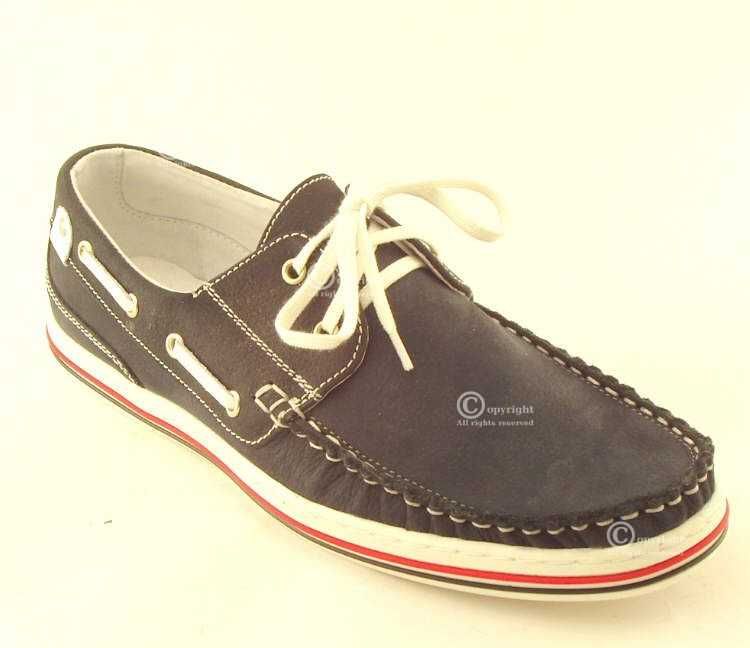 Skórzane granatowe męskie półbuty roz. 45