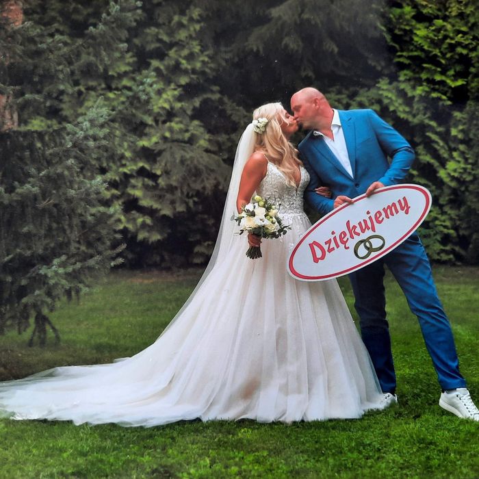 Suknia ślubna justin alexander ivory brokat 34 xs