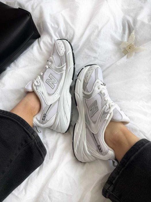 Кросівки New Balance 530 White Silver жіночі Нью Беленс білі шкіра сітка весна осінь | Женские кроссовки Нью Баланс белые 36 37 38 39 40