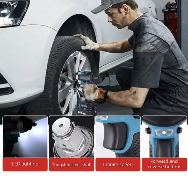 Chave de Impacto Sem Escovas 1800N.m para Bateria Makita 21V, Ferramen