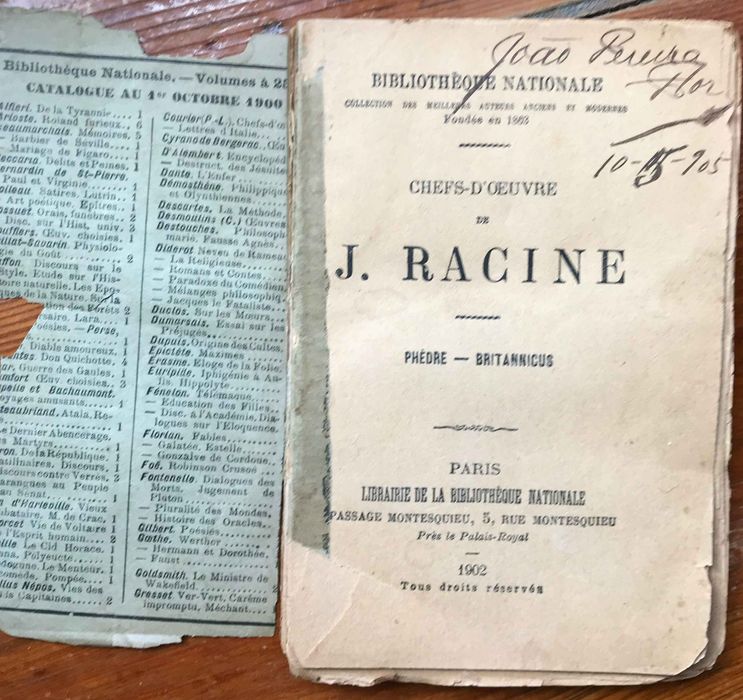 Phedre Tragedie En Cinq Actes de J Racine livro francês antigo