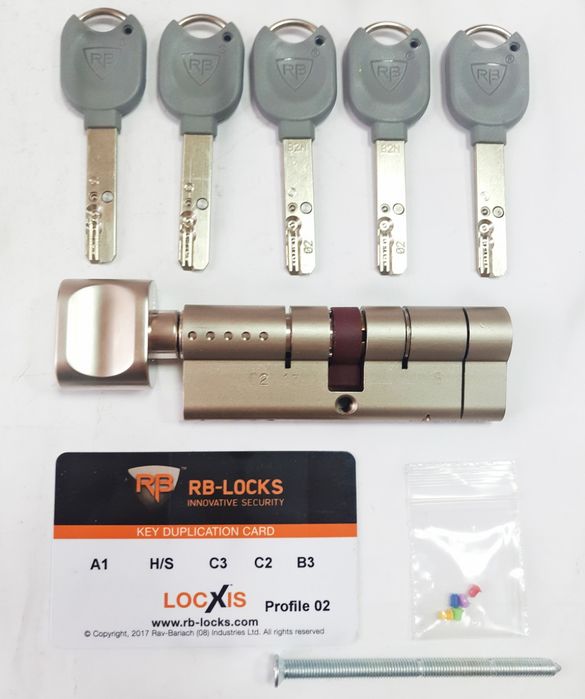 RB-LOCKS ASP 80(35x45)ключ/тумблер нікель (Ізраїль)