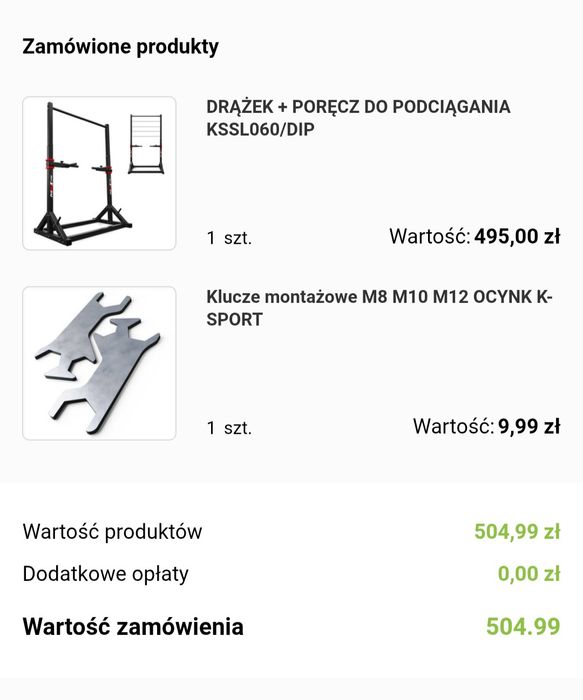 Drążek+poręcz do podciągania