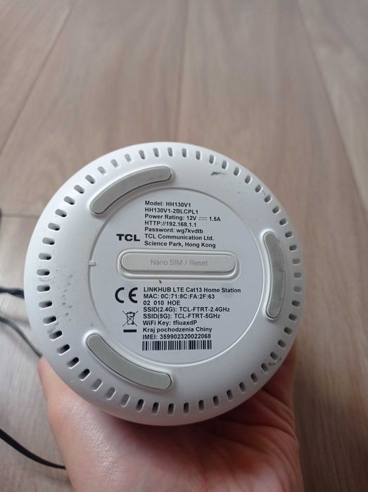 Router 4G LTE TCL LINKHUB Cat13 (HH130V1) Wi-Fi DualBand AC1200 + zasilacz