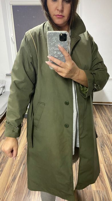Zielony khaki trencz xs-s  vintage