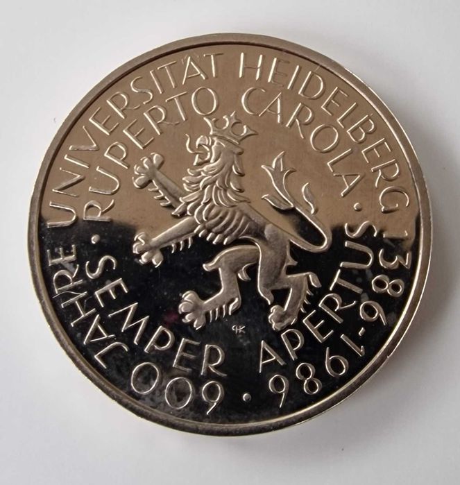 Moneta pamiątkowa 5 marek 1986 Uniwersytet w Heidelbergu