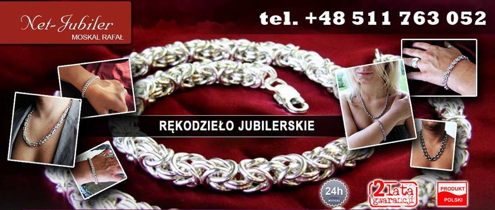 60cm 6,5mm 94g Łańcuszek Bizantyjski-królewski srebro 925