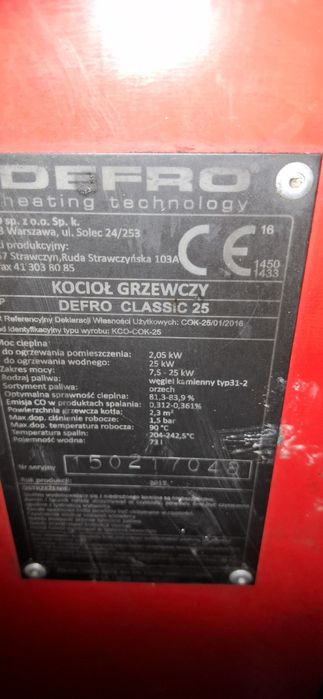 Części do pieca defro